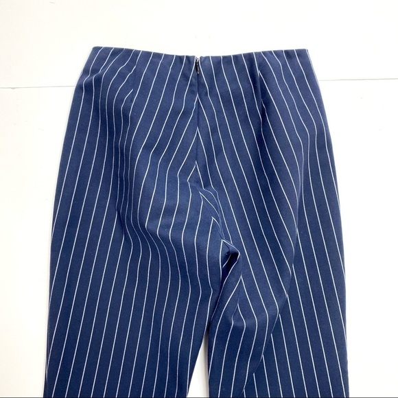 Rag & Bone Simone Pinstripe Stretch Cropped Pants in Navy Blue - Picture 7 of 9